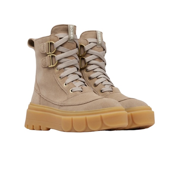 NWT Sorel Caribu X Waterproof Leather Lace Up Boots Taupe Boots – Sz 8 - Picture 2 of 12
